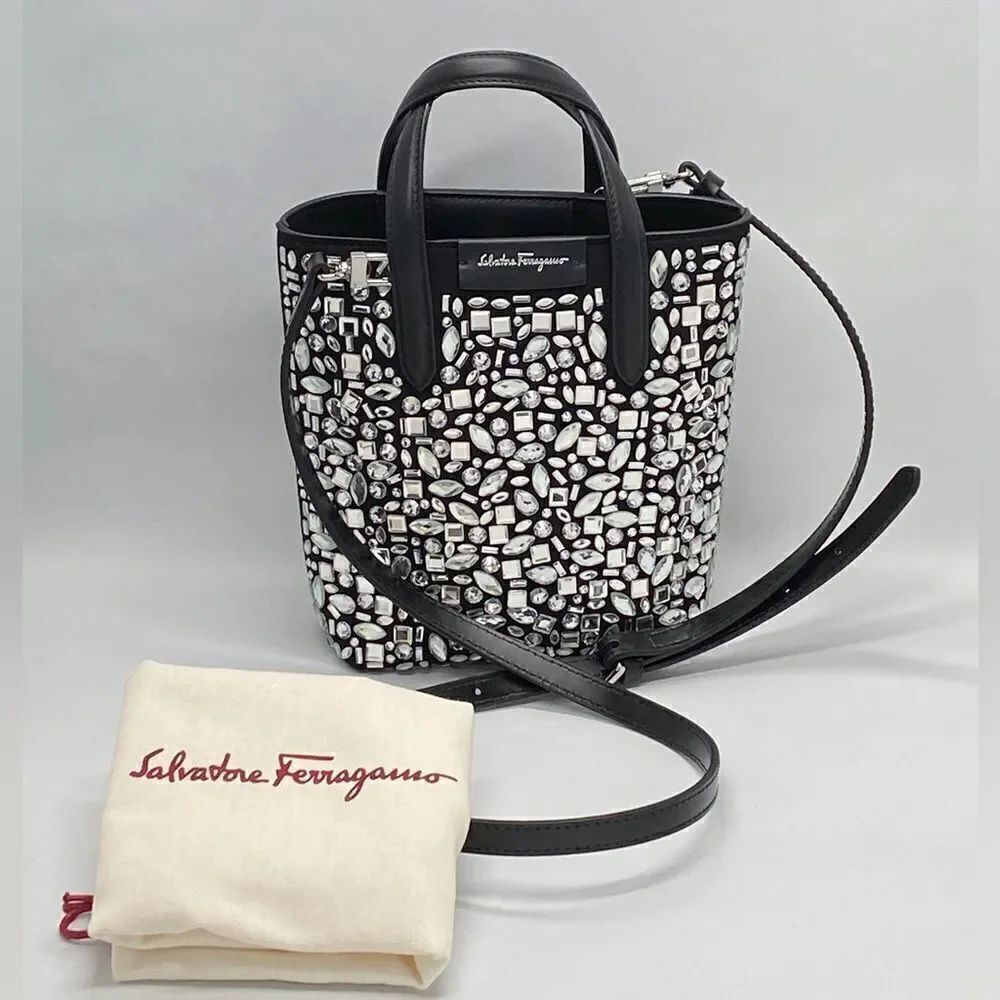 Salvatore Ferragamo Crystal-Embellished Mini Tote